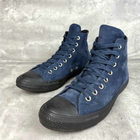 Converse Chuck Taylor All Star High Top Suede Sneakers Navy Blue/Black - Picture 1 of 7